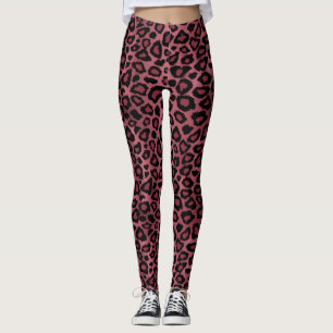 Leggings Poster de animal de Dusty Rose Leopard