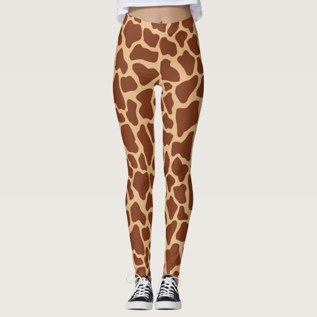 Leggings Poster de animal de Giraffe Chic moderne Motif (Devant)