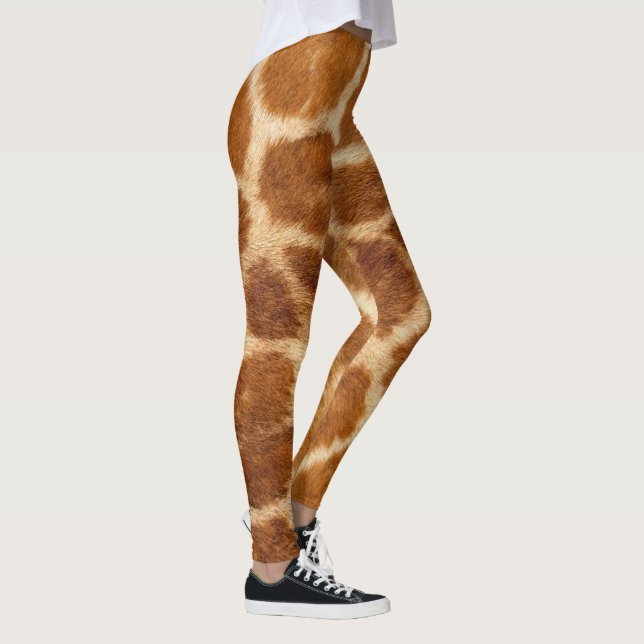 Leggings Poster de animal de Giraffe tacheté Brown et crème (Droite)
