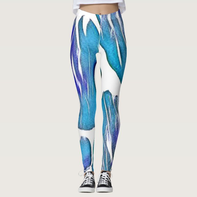 Leggings Poster de animal de la Giraffe bleue (Devant)