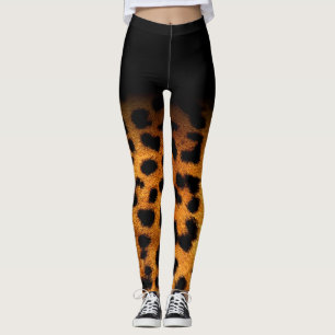 Leggings Poster de animal de léopard de *~* et brun et noi