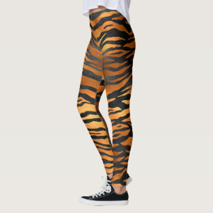 Leggings Poster de animal de rayures de tigre Brown noir gl