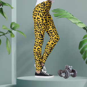 Leggings Poster de animal léopard jaune néon