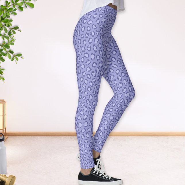 Leggings Poster de animal léopard Périwinkle violet (Créateur téléchargé)
