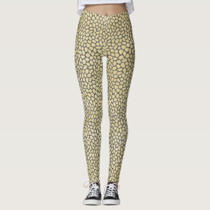 Leggings Poster de animal moderne en mosaïque jaune et gris
