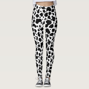 Leggings Poster de animal noir et blanc de motif de taches