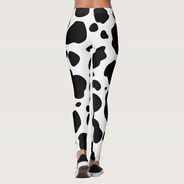 Leggings Poster de animal noir et blanc de motif de taches (Dos)