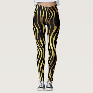 Leggings Poster de animal noir et or