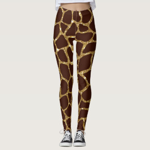 Leggings Poster de animal Parties scintillant or