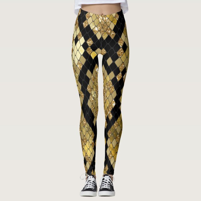 Leggings Poster de animal Parties scintillant or (Devant)
