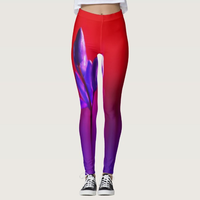 Leggings Poster pourpre Tulip Haze (Devant)