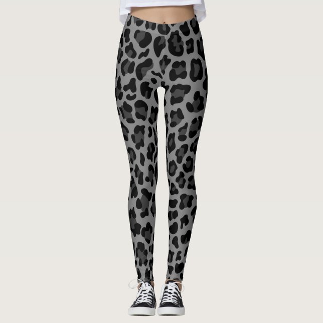 Leggings Posters de animaux de Charocal Grey (Devant)