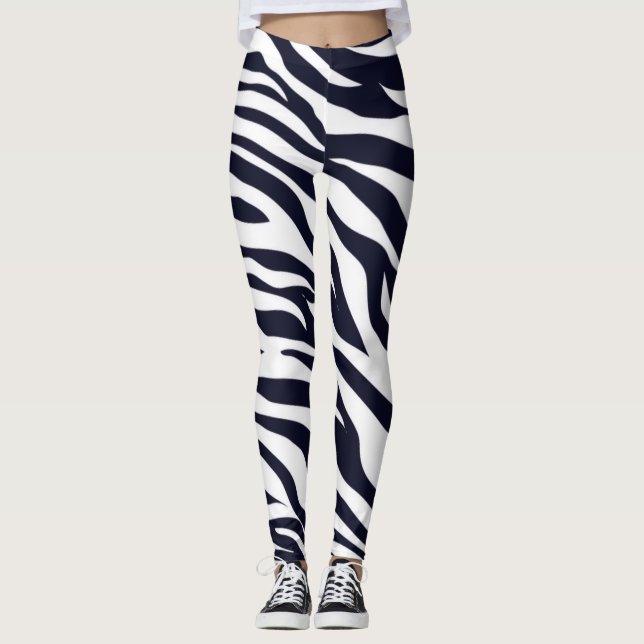 Leggings Posters de animaux noirs et blancs pour f (Devant)