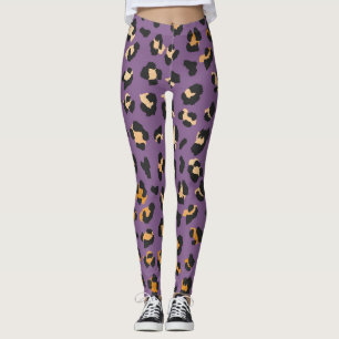 leggings posters de animaux violets