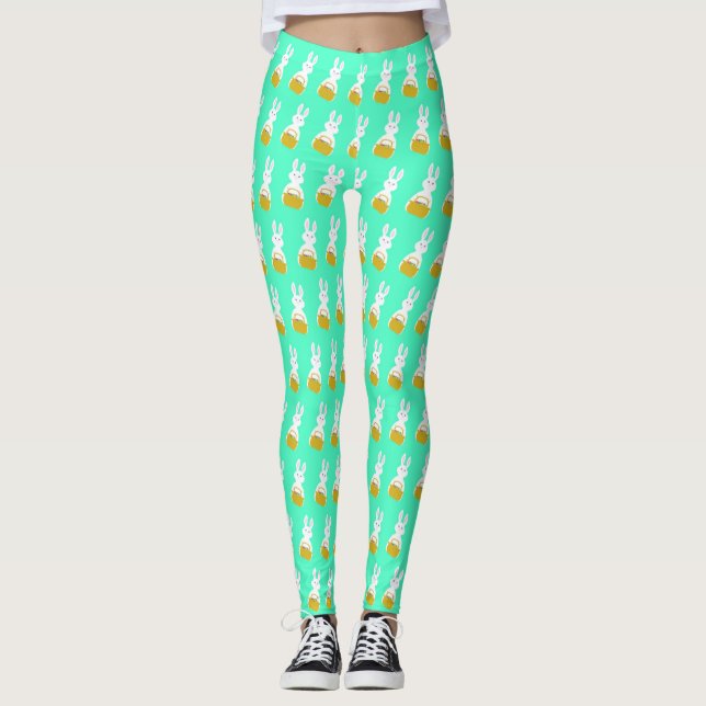 Leggings Poubelles de Pâques avec Panier d'oeufs (Devant)