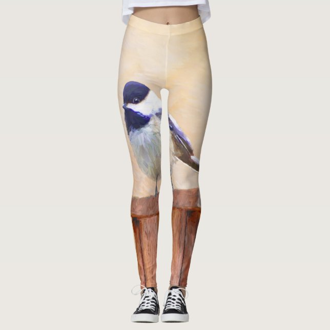 Leggings Poulet sur la peinture d'oiseaux Art original (Devant)