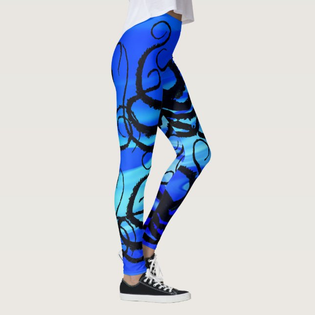 Leggings Poulpe bleu de lagune - guêtres (Droite)