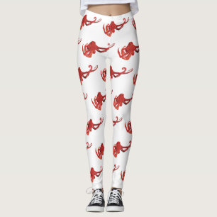 Leggings poulpe rouge
