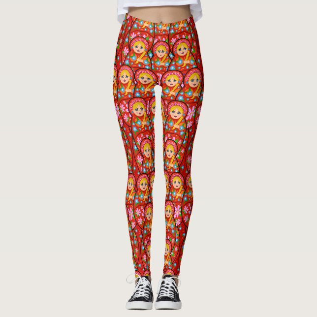 Leggings Poupée russe d'emboîtement - Matryoshka (Devant)