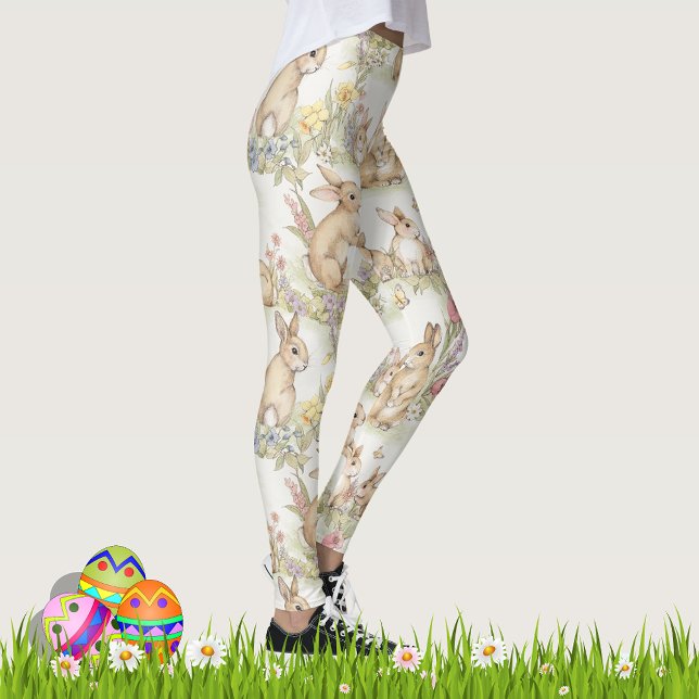 Leggings Poupées de Pâques et jonquilles de printemps (Créateur téléchargé)
