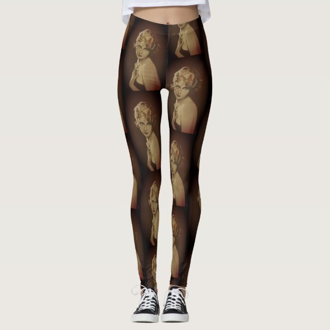 Leggings pour dames de mode vintage (Devant)