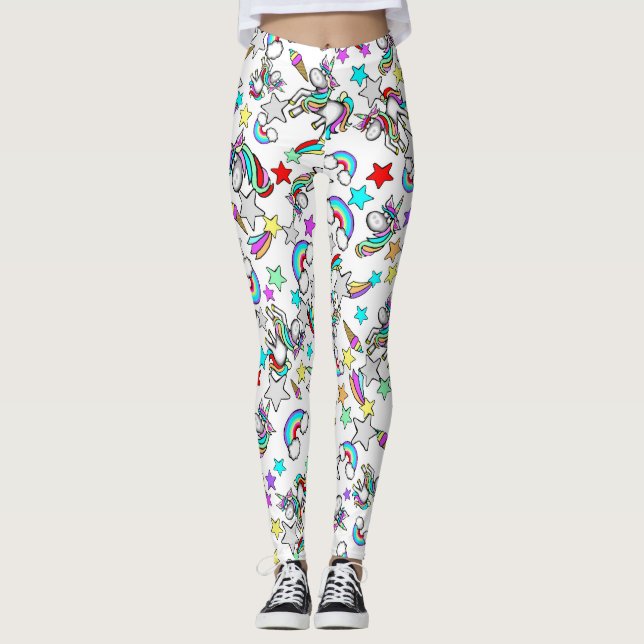 Leggings pour dames dessin animé licorne (Devant)