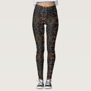 Leggings pour femme aztèque Brown indienne