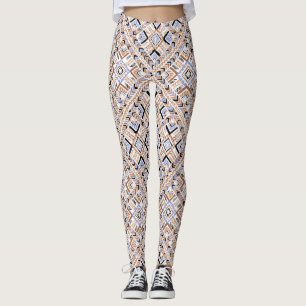 Leggings pour femmes à Motif multiple orange/bleu
