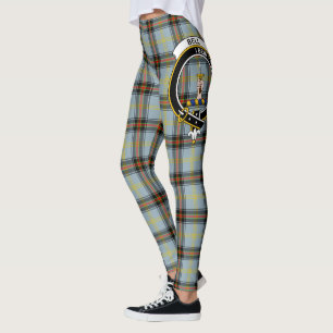 Leggings pour femmes à motif tartan et blason de l