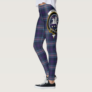 Leggings pour femmes à motif tartan et blason du c