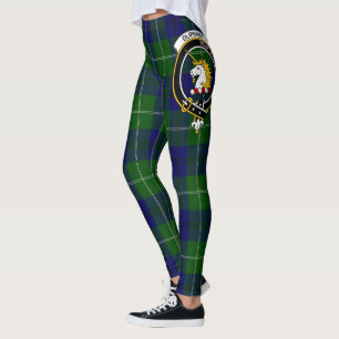 Leggings pour femmes à motif tartan et blason du c