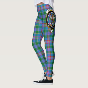 Leggings pour femmes à motif tartan et blason du c