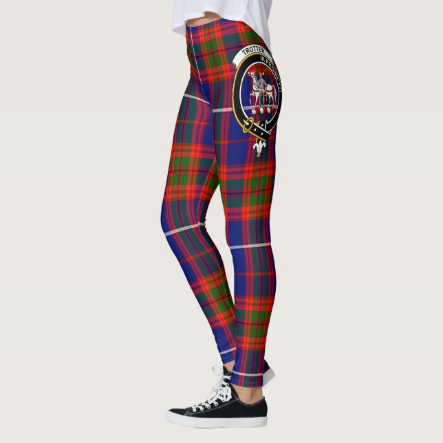 Leggings pour femmes à tartan Clan Trotter Crest d (Gauche)