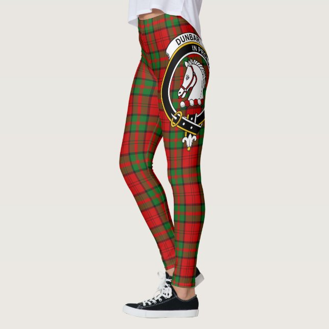 Leggings pour femmes à tartan du crest du clan Dun (Gauche)