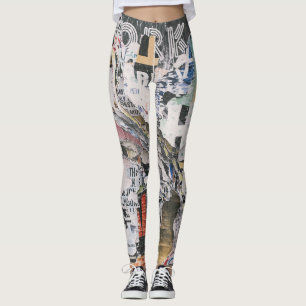 Leggings pour femmes avec typographie de poster dé