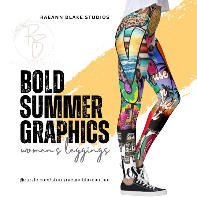 Leggings pour femmes Bold Summer Graphics (Créateur téléchargé)