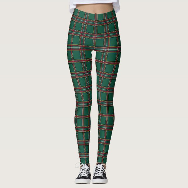 Leggings pour femmes de Noël vert/rouge (Devant)