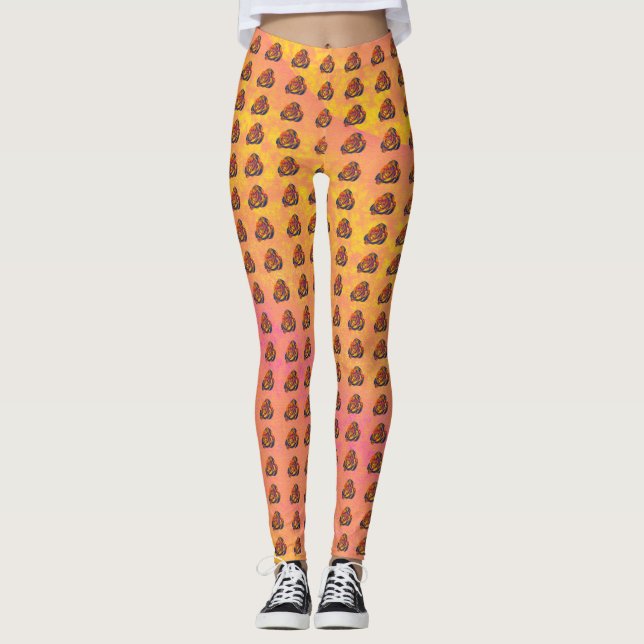 Leggings pour femmes Roses orange (Devant)