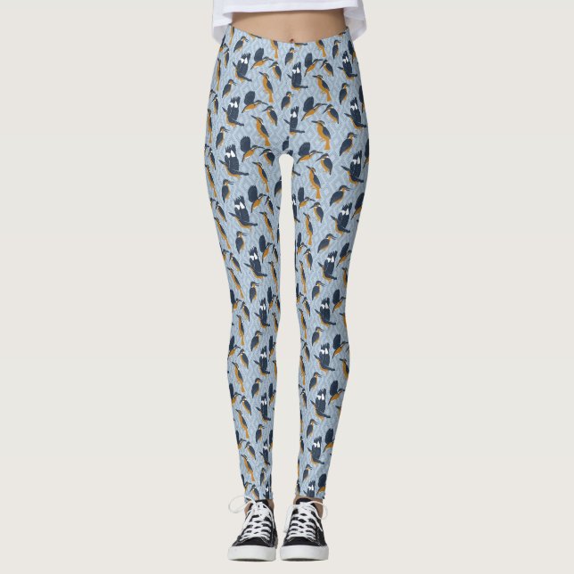 Leggings Pour les amateurs d'oiseaux Cosy Kingfish Patterne (Devant)