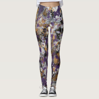 Leggings Pourpre et galaxie d'or