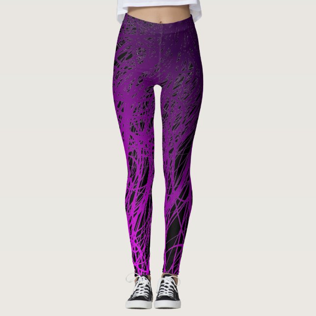 Leggings Pourpre linéaire d'explosion - guêtres (Devant)