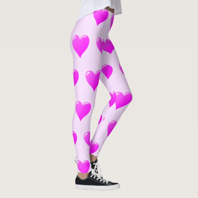 Leggings pourpres avec Coeurs - Choisir la couleur (Droite)