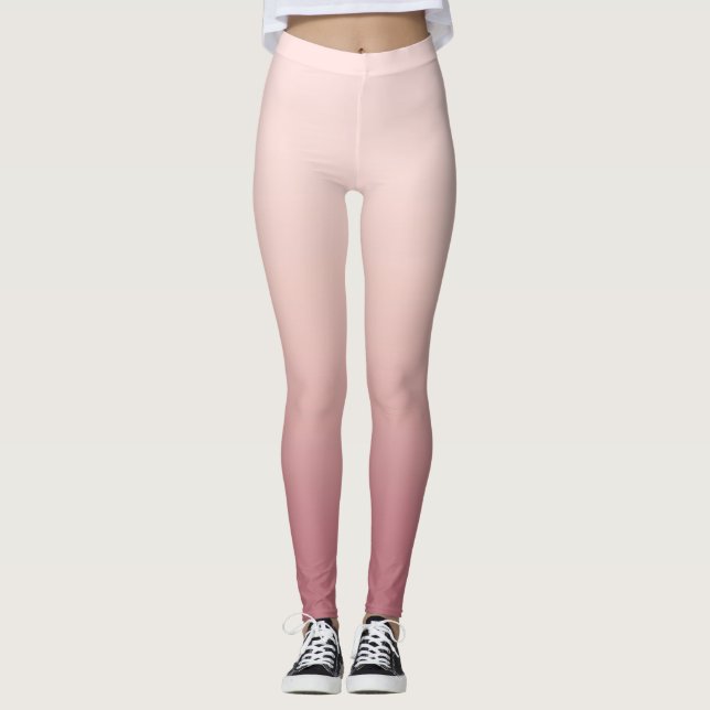 Leggings Poussière de rose dégradé (Devant)