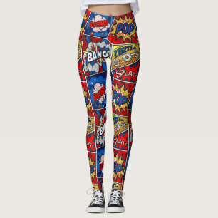 Leggings Pow Bang Boom ! Fun Super Hero