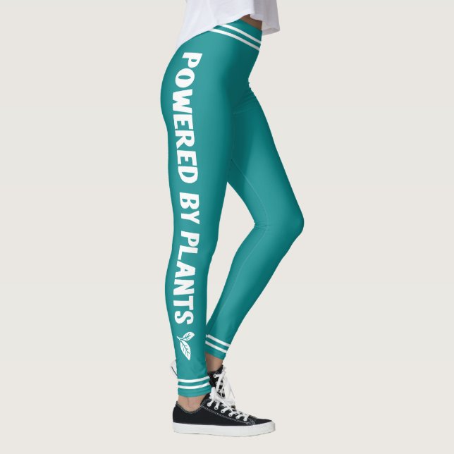 Leggings Powered by plante Vegan turquoise minimal (Droite)