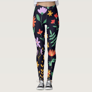 Leggings Prairie de fleurs sauvages colorées et vibrantes p