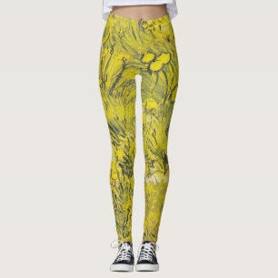 Leggings Prairie de Van Gogh - Fleurs sauvages jaune vif