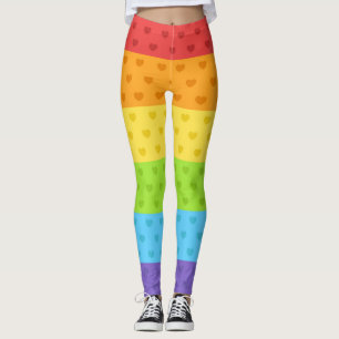 Leggings Pride LGBT Coeurs couleur arc-en-ciel