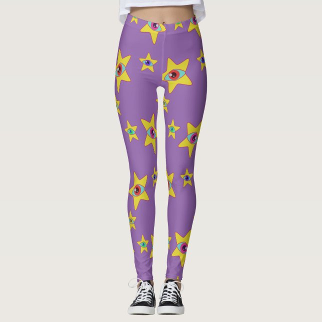 Leggings Princesse de l'espace aux yeux étoilés Alien Stars (Devant)