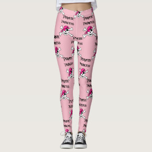 Leggings Princesse de pirate avec le crâne rose